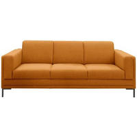 3-SITZER-SOFA in Webstoff Orange  - Silberfarben/Schwarz, Design, Textil/Metall (210/82/90cm) - LOOKS by W.Joop