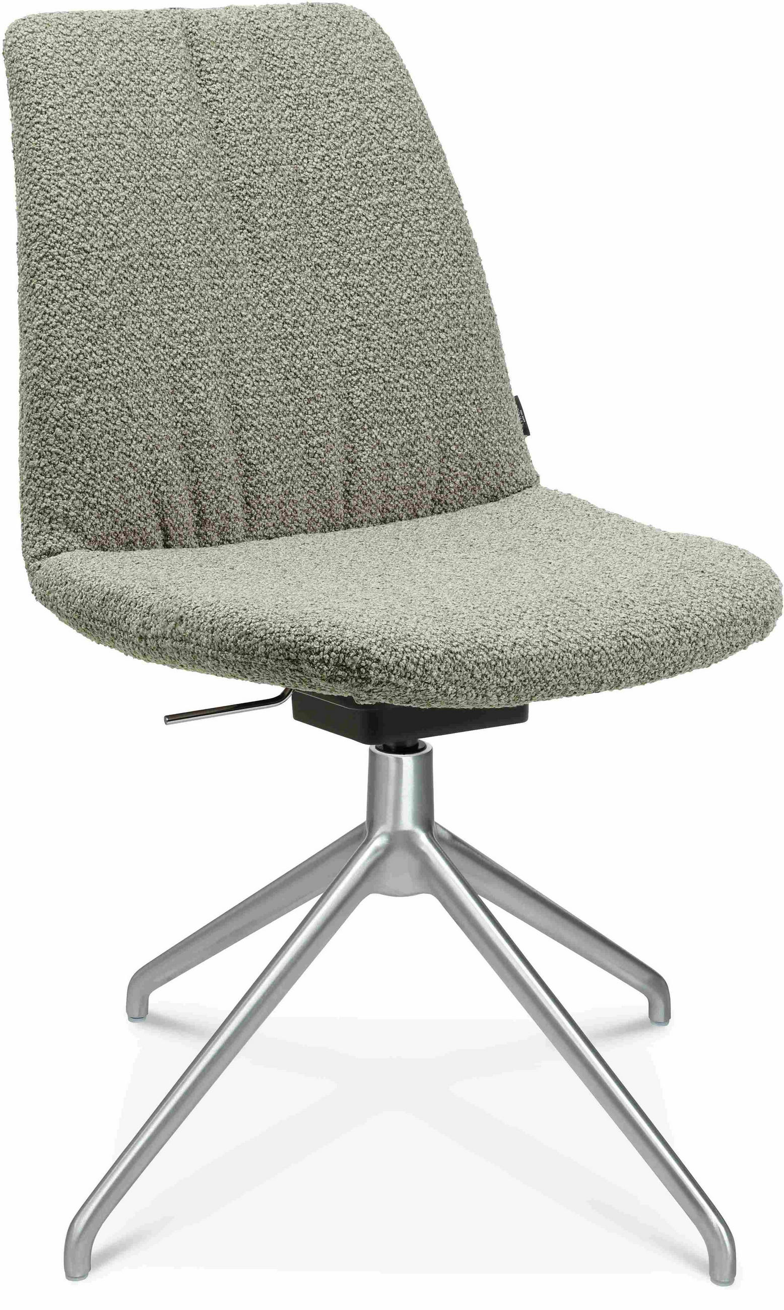 STUHL  in Aluminium Flachgewebe  - Graugrün, Design, Textil/Metall (46/81,5-84,5/55cm) - Johann Jakob