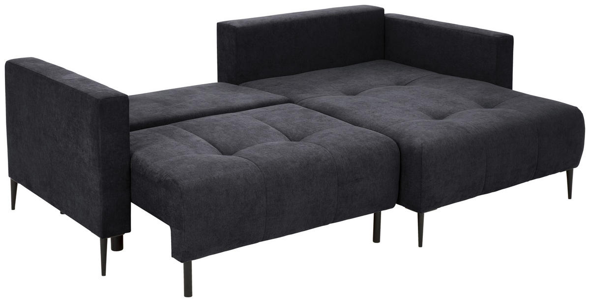 KUTNA GARNITURA tekstil  crna   - crna, Konvencionalno, tekstil/metal (226/155cm) - Carryhome