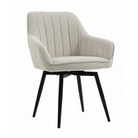 ARMLEHNSTUHL  in Eisen  - Creme/Schwarz, MODERN, Textil/Metall (63/83/63cm) - Livetastic