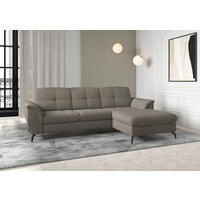 ECKSOFA in Flachgewebe Schlammfarben  262/164 cm  - Schlammfarben/Schwarz, MODERN, Textil/Metall (262/164cm) - Sit & More