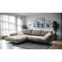 ECKSOFA in Struktur Hellbraun  205/324 cm  - Hellbraun/Beige, Design, Textil/Metall (205/324cm) - Livetastic