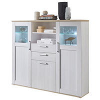 VYSOKÁ KOMODA, dub San Remo, 157/137/38 cm - barvy stříbra/dub San Remo, Lifestyle, kompozitní dřevo/plast (157/137/38cm) - MID.YOU