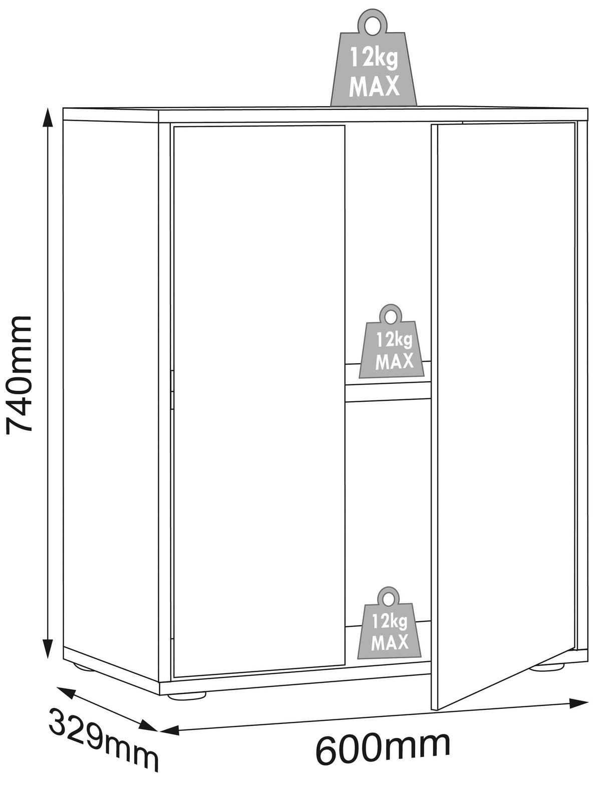 AKTENSCHRANK 60/74/33 cm  - Honigeiche/Weiss, Design, Holzwerkstoff (60/74/33cm) - MID.YOU