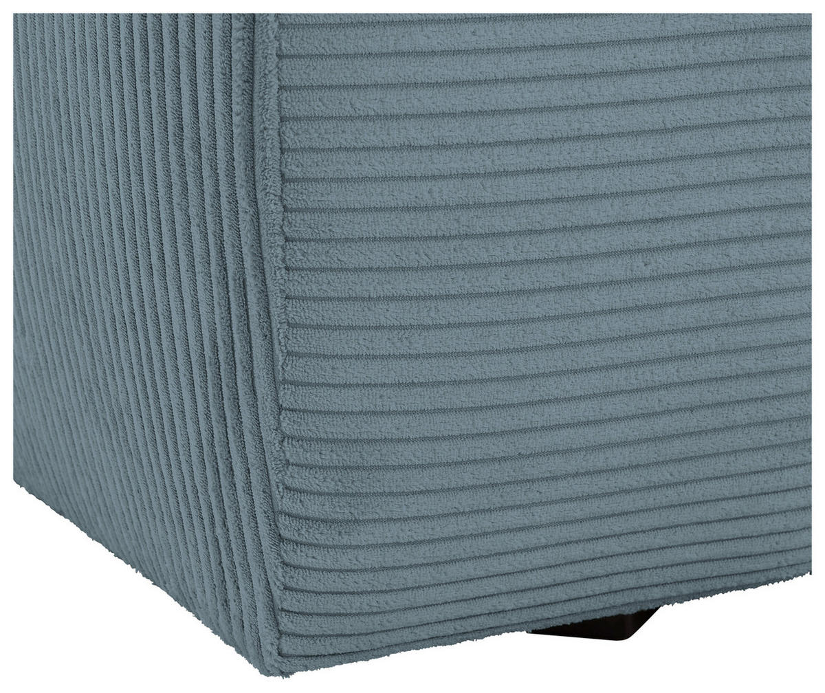 BIGSOFA Cord Blaugrau  - Blaugrau/Schwarz, Design, Kunststoff/Textil (260/90/140cm) - Ambia Home