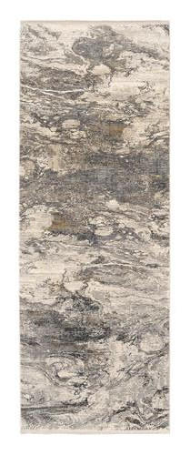 Teppich Läufer Grau/Gold Lille 80x300 cm