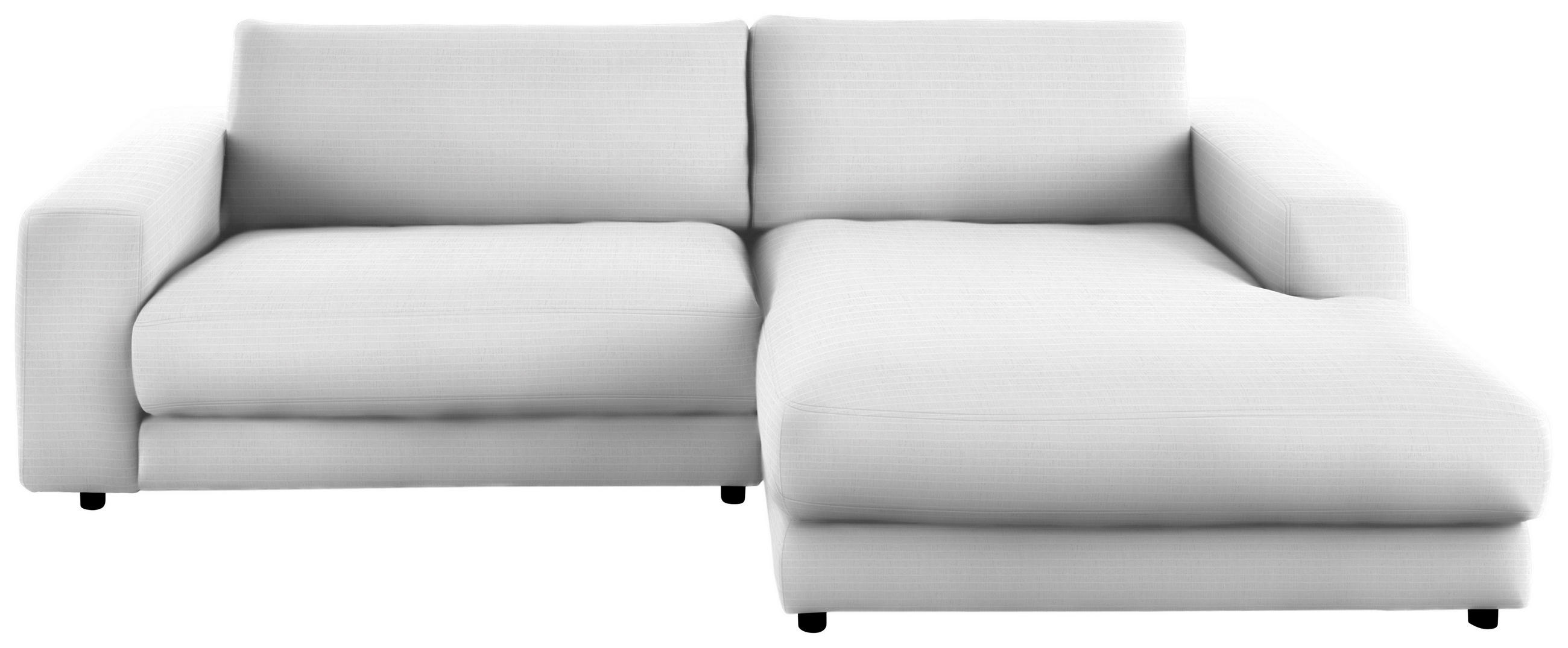 ECKSOFA in Chenille Weiss  - Weiss/Schwarz, Design, Kunststoff/Textil (270/190cm) - Lomoco