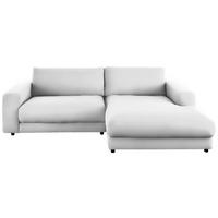 ECKSOFA in Chenille Weiss  - Weiss/Schwarz, Design, Kunststoff/Textil (270/190cm) - Lomoco