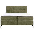 BOXSPRINGBETT 180/200 cm,  in Grün, Topper, H3 + H3 = fest  - Schwarz/Grün, Design, Textil/Metall (180/200cm) - Esposa