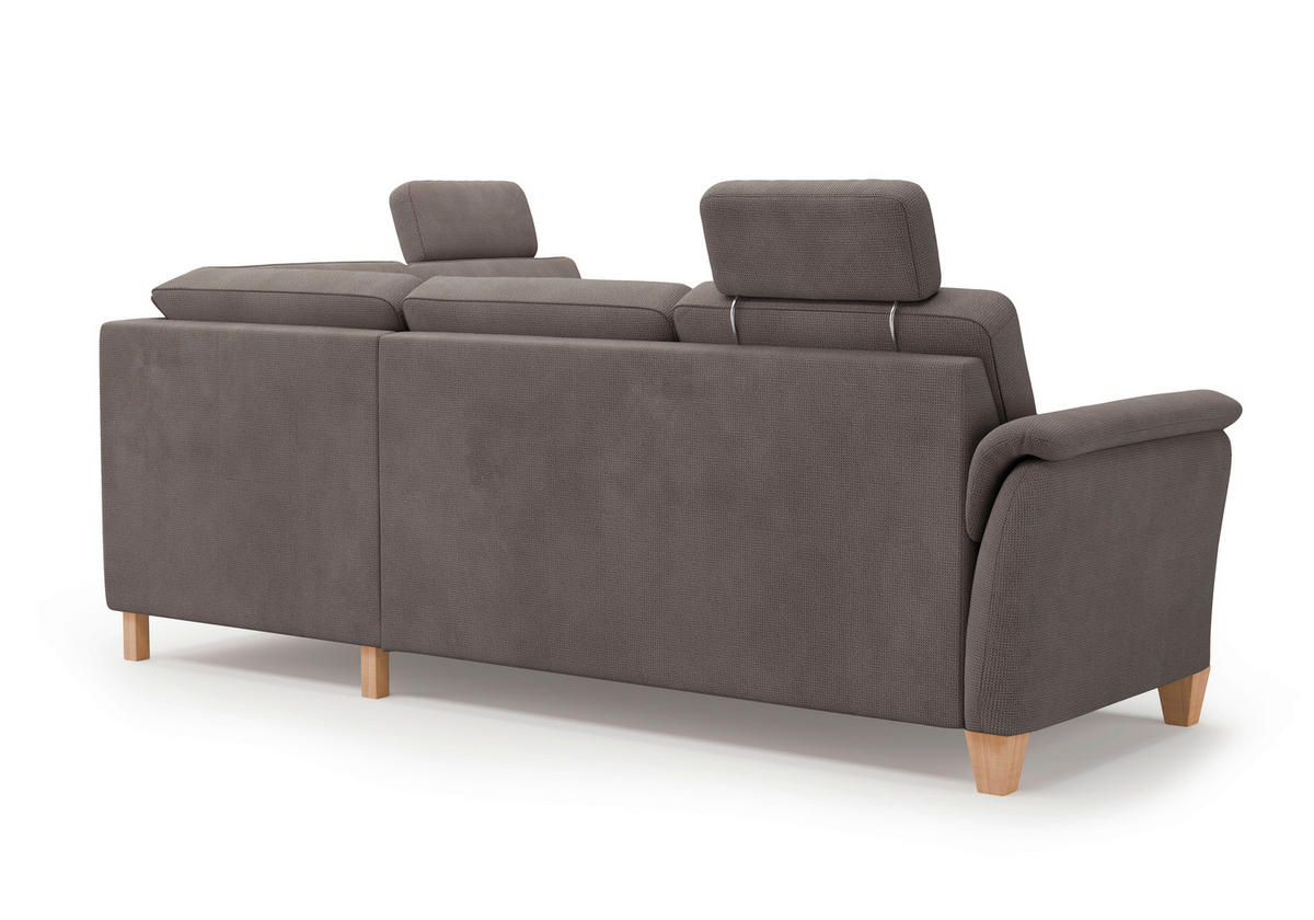 ECKSOFA in Flachgewebe Dunkelbraun  236/212 cm  - Eichefarben/Dunkelbraun, KONVENTIONELL, Holz/Textil (236/212cm) - Sit & More