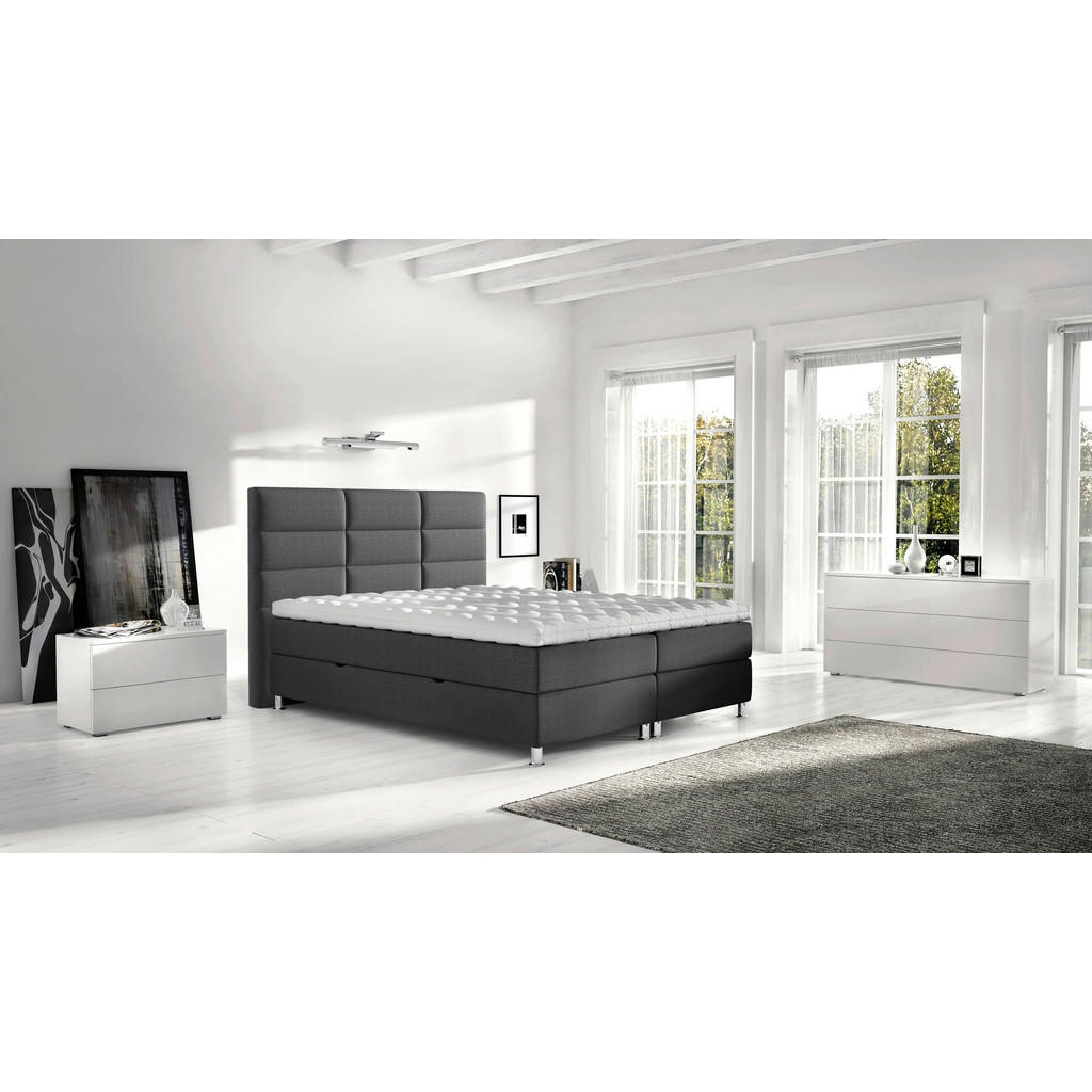 Thumbnail - Carryhome Boxbett, Anthrazit, Textil, H2, 7-Zonen, Höhe ca. 20 cm, 160x200 cm, Topper durchgehend, in verschiedenen Größ...