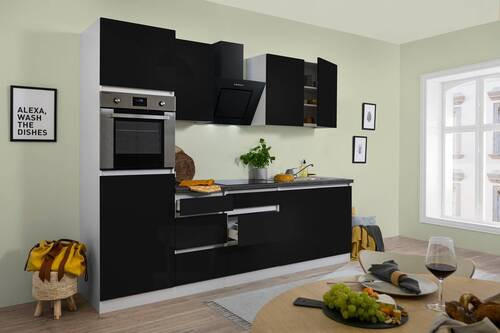 KÜCHENBLOCK 270 cm in Schwarz - Schwarz/Braun, MODERN, Holzwerkstoff (270cm) - Respekta