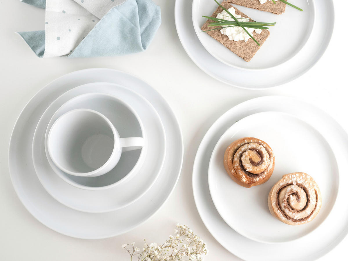 KOMPLETT SERVIS Scandi Weiss 16 delar  - vit, Basics, keramik - Creatable