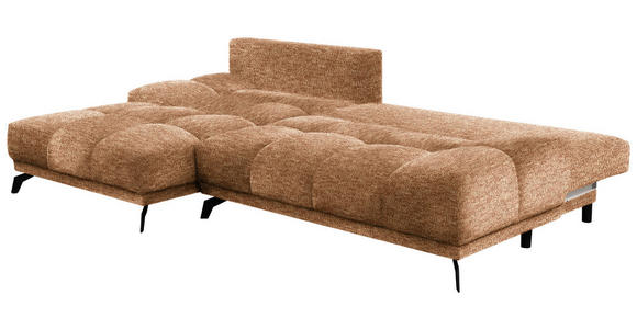 ECKSOFA in Chenille Goldfarben  - Goldfarben/Schwarz, MODERN, Textil/Metall (182/290cm) - Hom`in