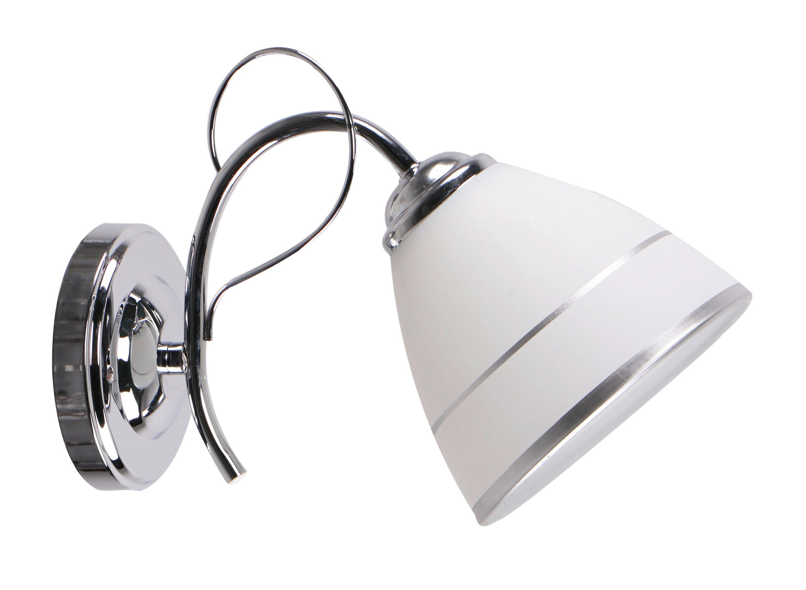 VÄGGLAMPA Elotte 27/14/20 cm   - vit/kromfärg, Klassisk, metall (27/14/20cm)