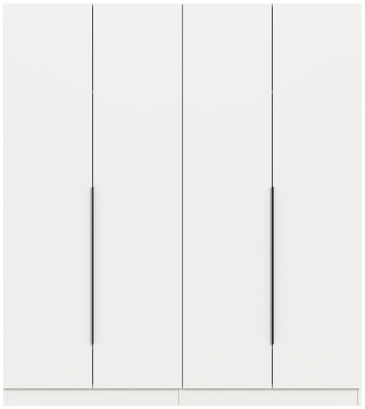 DREHTÜRENSCHRANK 160/181/52 cm,  in Weiß, 4-türig  - Schwarz/Weiß, MODERN, Holzwerkstoff (160/181/52cm) - MID.YOU