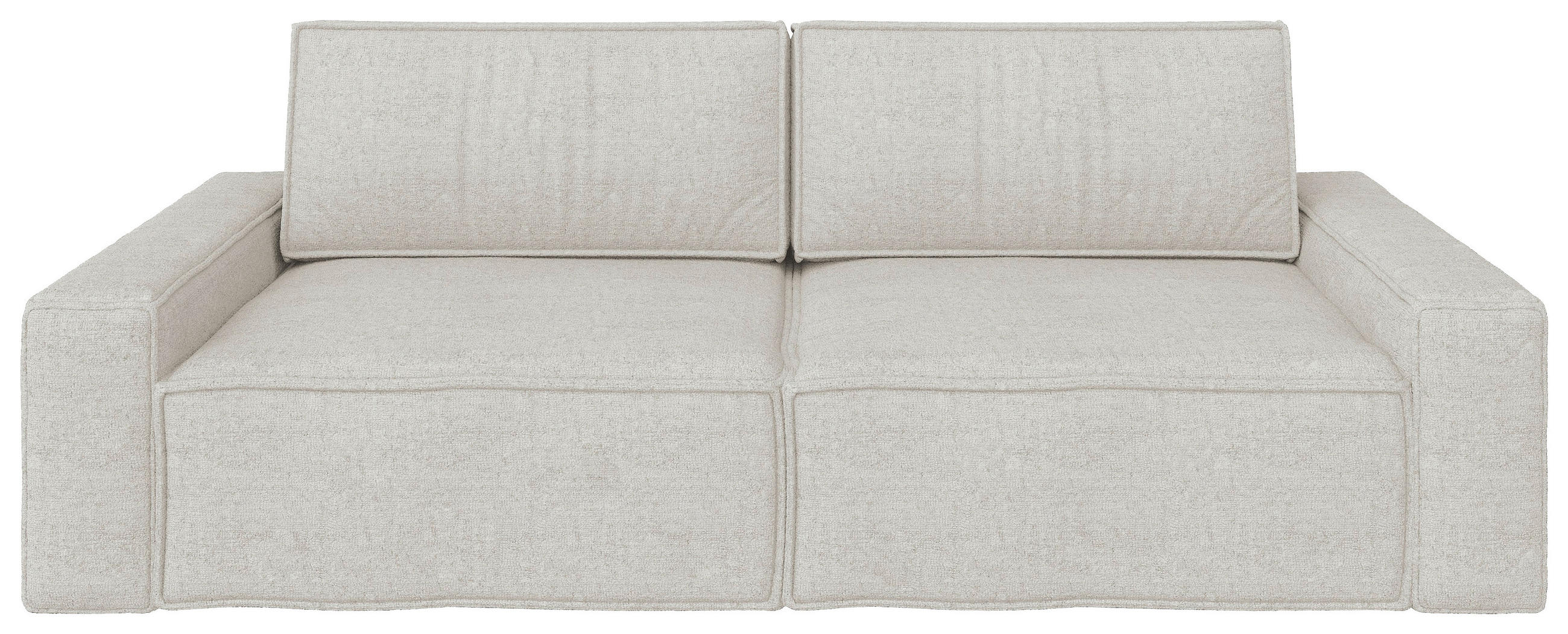 SCHLAFSOFA in Bouclé Creme  - Creme/Schwarz, Design, Kunststoff/Textil (250/83/115cm) - Ambia Home