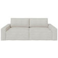 SCHLAFSOFA  in Bouclé Creme  - Creme/Schwarz, Design, Kunststoff/Textil (250/83/115cm) - Ambia Home