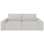 SCHLAFSOFA in Bouclé Creme  - Creme/Schwarz, Design, Kunststoff/Textil (250/83/115cm) - Ambia Home