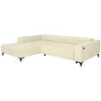ECKSOFA  in Chenille Creme  222/279 cm  - Creme/Schwarz, KONVENTIONELL, Kunststoff/Textil (222/279cm) - Hom`in