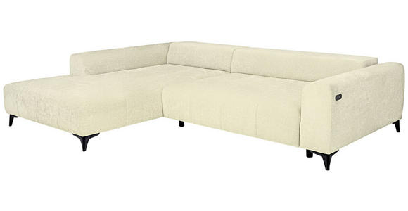 ECKSOFA  in Chenille Creme  222/279 cm  - Creme/Schwarz, KONVENTIONELL, Kunststoff/Textil (222/279cm) - Hom`in