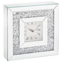 TISCHUHR Silberfarben 25,5/25,5/6,5 cm  - Silberfarben, Basics, Glas/Holzwerkstoff (25,5/25,5/6,5cm) - Ambia Home