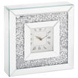 TISCHUHR Silberfarben 25,5/25,5/6,5 cm  - Silberfarben, Basics, Glas/Holzwerkstoff (25,5/25,5/6,5cm) - Ambia Home