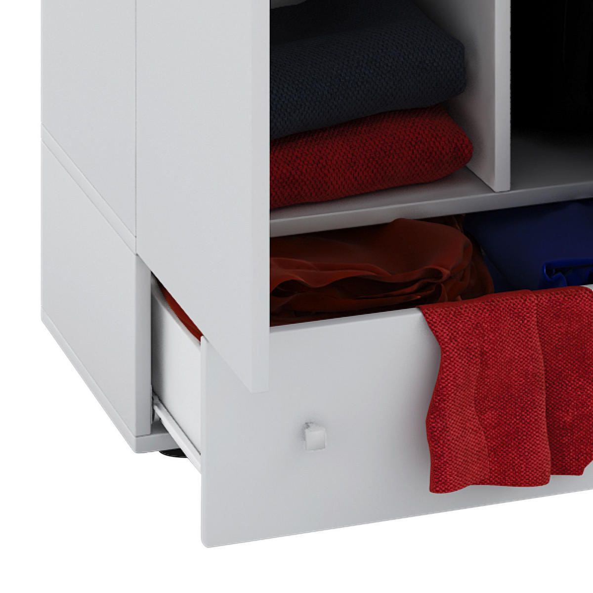 MEHRZWECKSCHRANK 70/238/39 cm  in Weiß  - Silberfarben/Schwarz, MODERN, Holzwerkstoff/Kunststoff (70/238/39cm) - MID.YOU