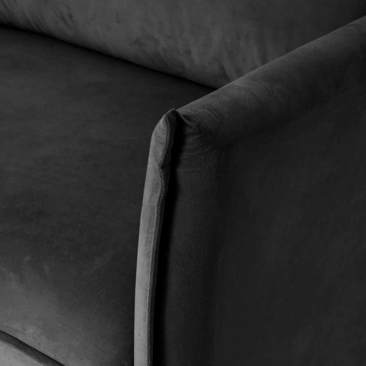 3-SITZER-SOFA JULI Samt Schwarz  - Schwarz, Design, Holz/Textil (203/86/100cm) - P & B