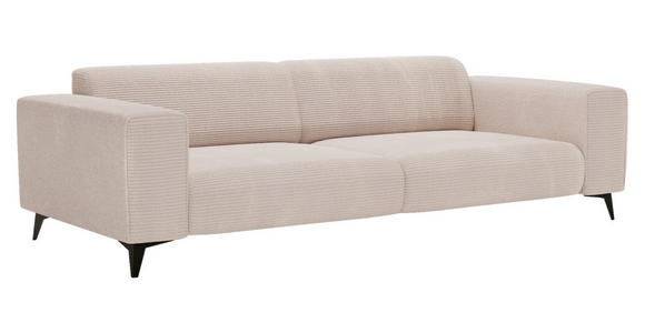 3-SITZER-SOFA  in Cord Creme  - Creme/Schwarz, KONVENTIONELL, Textil/Metall (237/75/104cm) - Carryhome