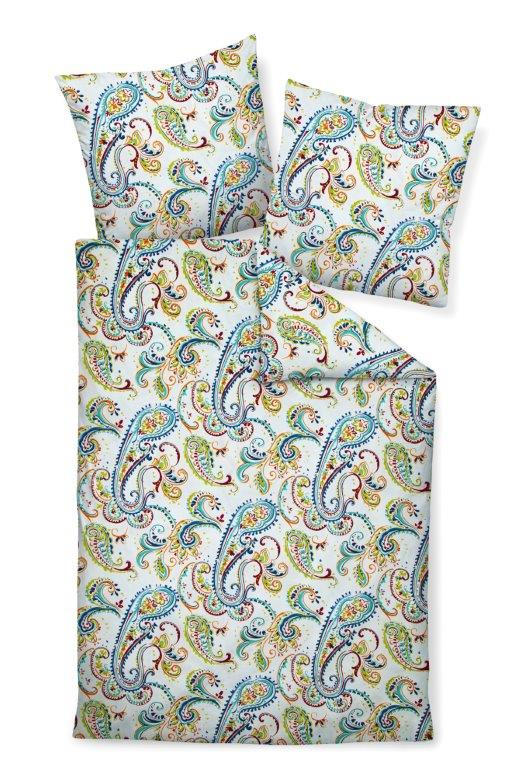 BETTWÄSCHE Palermo Makosatin 135/200 cm  - Türkis/Blau, KONVENTIONELL, Textil (135/200cm) - Janine