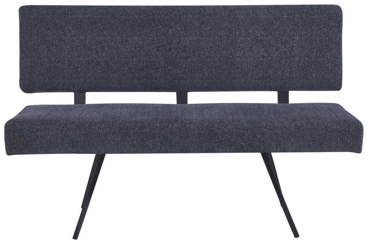 SITZBANK in Metall, Textil Dunkelgrau  - Dunkelgrau/Schwarz, KONVENTIONELL, Textil/Metall (140/90/62cm) - MID.YOU