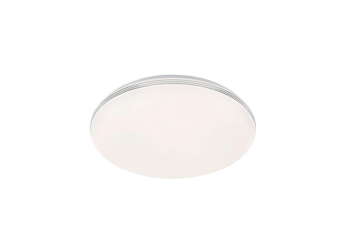 LED-DECKENLEUCHTE   43 cm   - Chromfarben/Weiss, Konventionell, Glas (43cm) - Fischer & Honsel