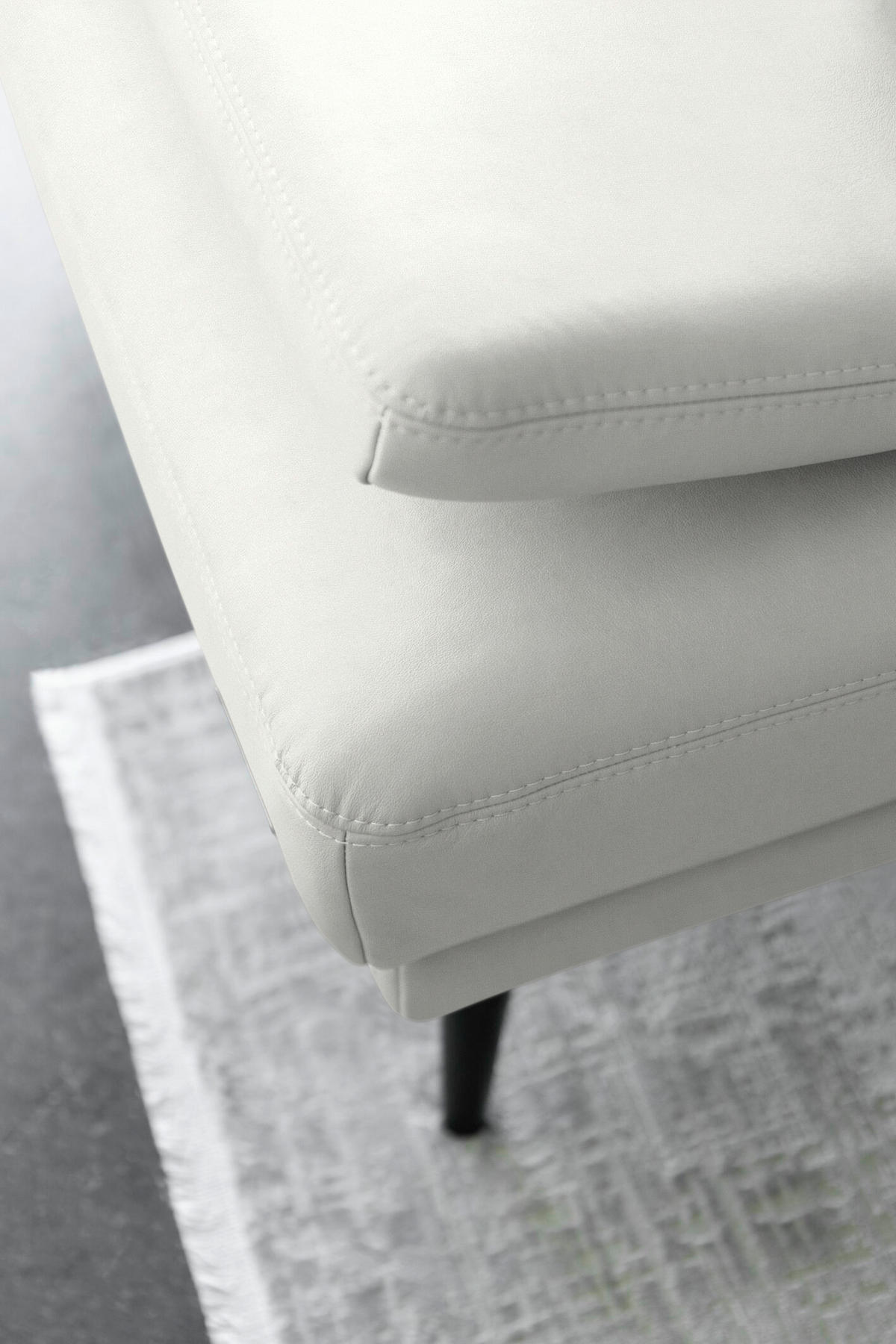 ECKSOFA JOOP! STUDIO in Echtleder Weiß  180/301 cm  - Schwarz/Weiß, KONVENTIONELL, Leder/Metall (180/301cm) - Joop!