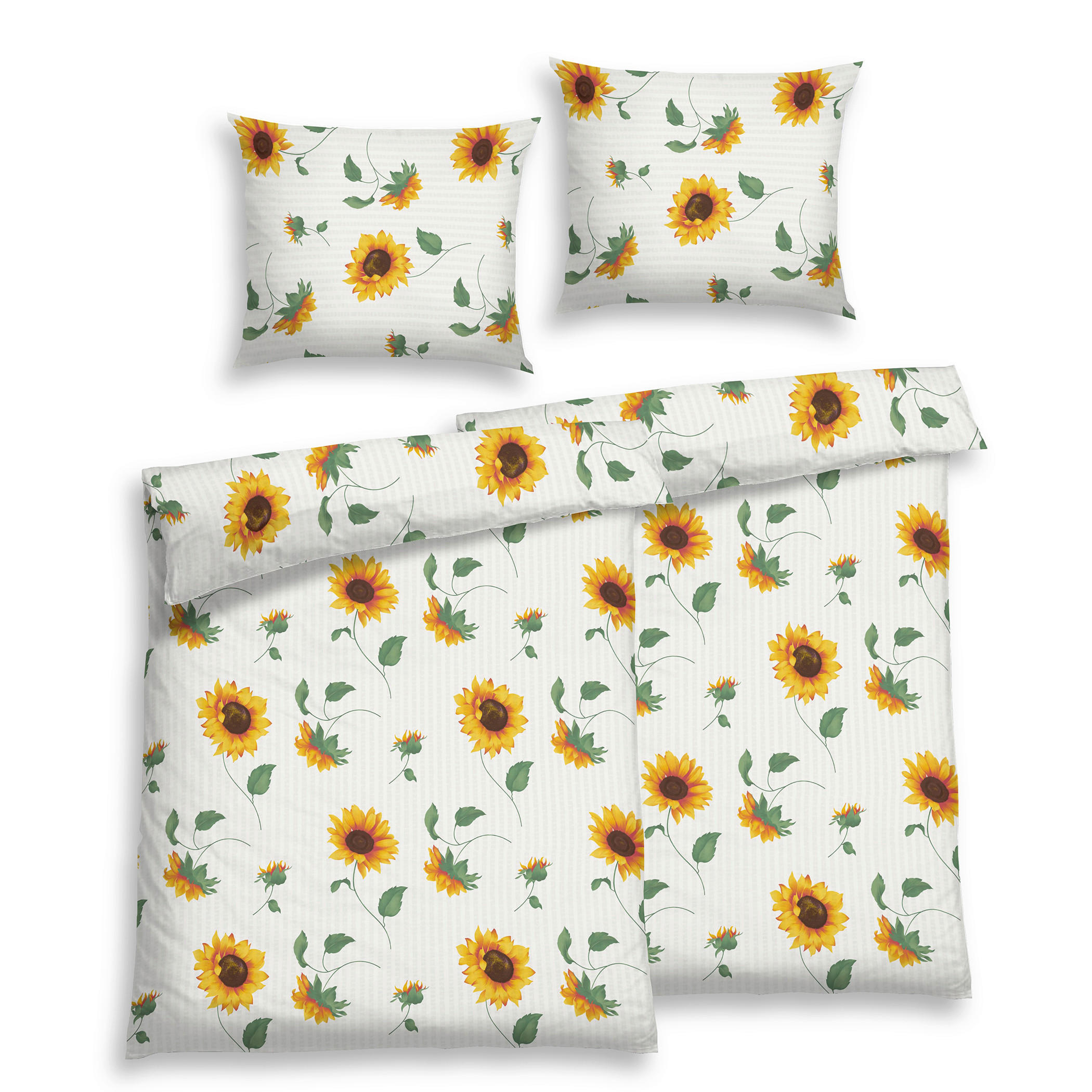BETTWÄSCHE 4-teilig Seersucker 140/200 cm  - Gelb, Design, Textil (140/200cm) - Florella