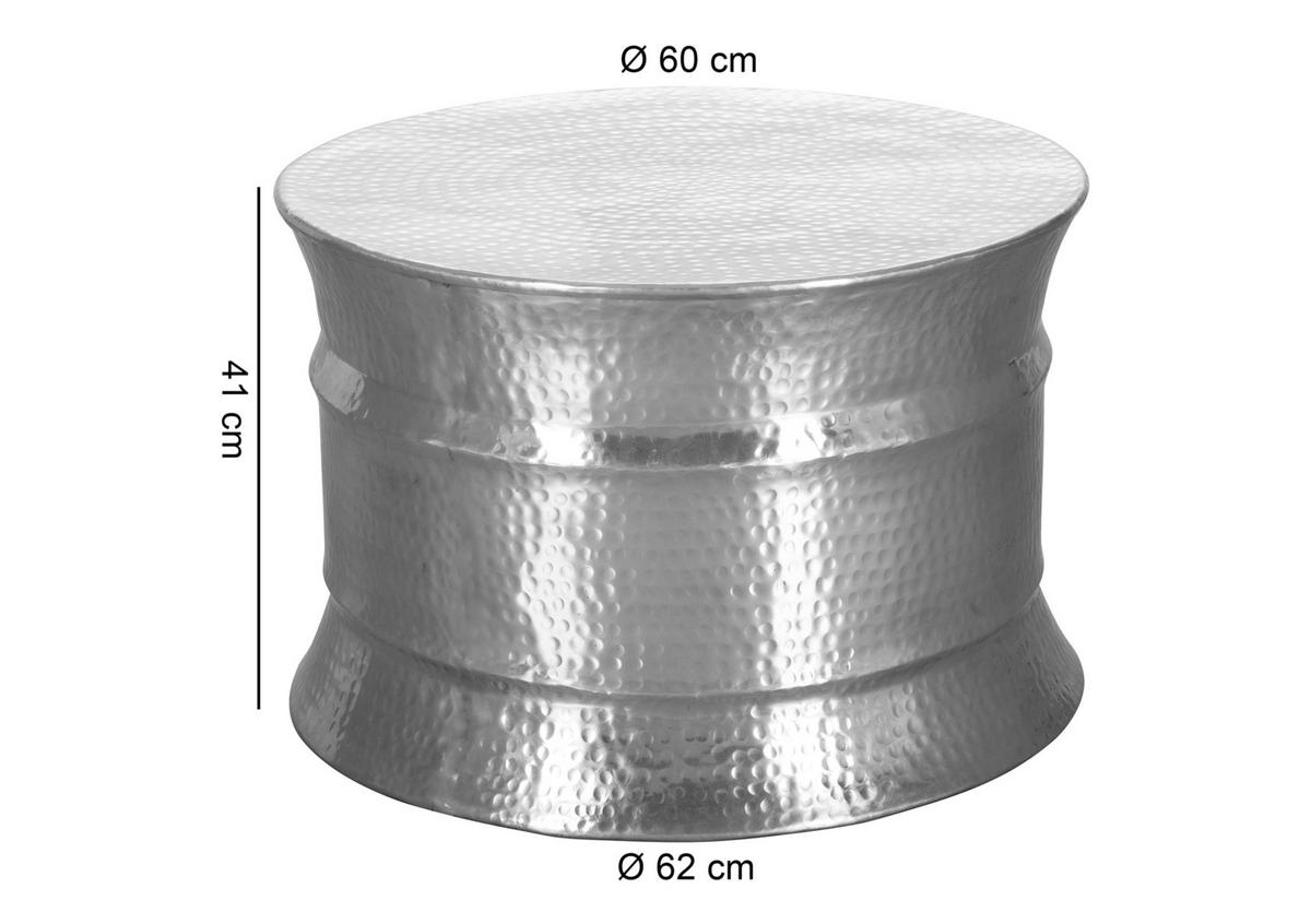 KONFERENČNÍ STOLEK, barvy stříbra, kov, 62/62/41 cm - barvy stříbra, Lifestyle, kov (62/62/41cm) - MID.YOU