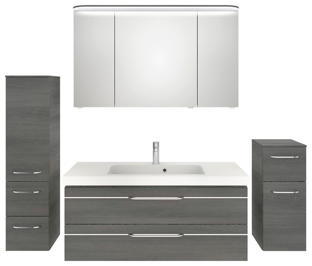 BADEZIMMER 5-teilig  in 183 cm  - Chromfarben/Graphitfarben, KONVENTIONELL, Glas/Holzwerkstoff (183cm) - Pelipal