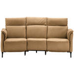 TRAPEZSOFA  in Echtleder Honig, Hellbraun  - Hellbraun/Schwarz, KONVENTIONELL, Leder/Metall (221/103/95cm) - Dieter Knoll