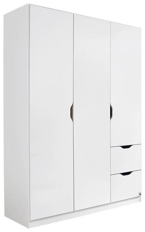 KLEIDERSCHRANK 3-türig Weiß  - Weiß, KONVENTIONELL, Holzwerkstoff (136/197/54cm) - Xora
