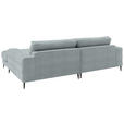ECKSOFA  in Flachgewebe Hellblau  253/177 cm  - Schwarz/Hellblau, Design, Textil/Metall (253/177cm) - Dieter Knoll