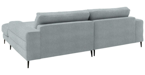 ECKSOFA  in Flachgewebe Hellblau  253/177 cm  - Schwarz/Hellblau, Design, Textil/Metall (253/177cm) - Dieter Knoll