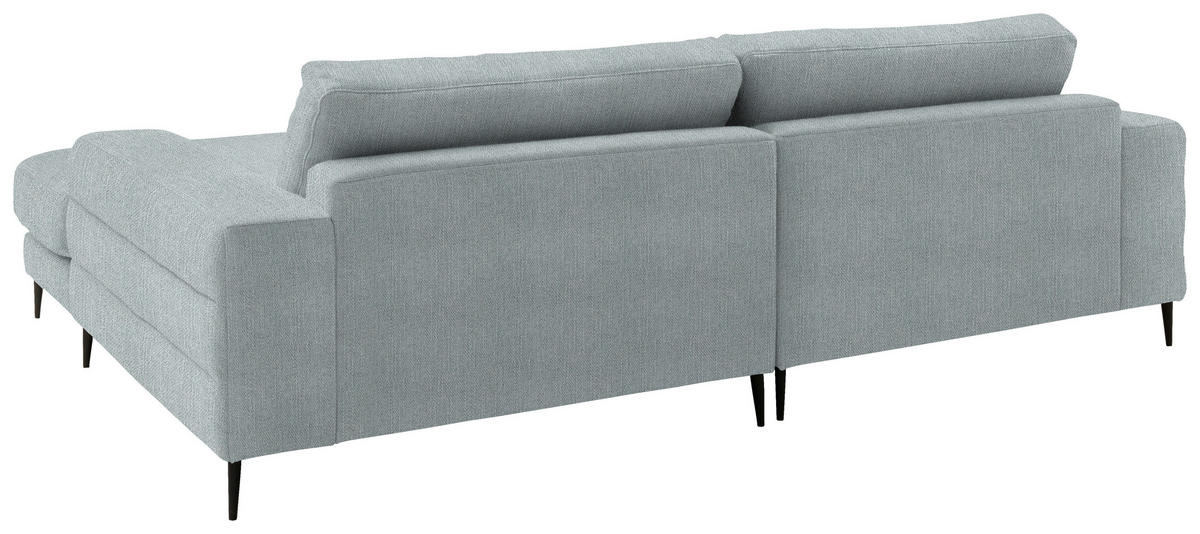 ECKSOFA in Flachgewebe Hellblau  - Schwarz/Hellblau, Design, Textil/Metall (253/177cm) - Dieter Knoll