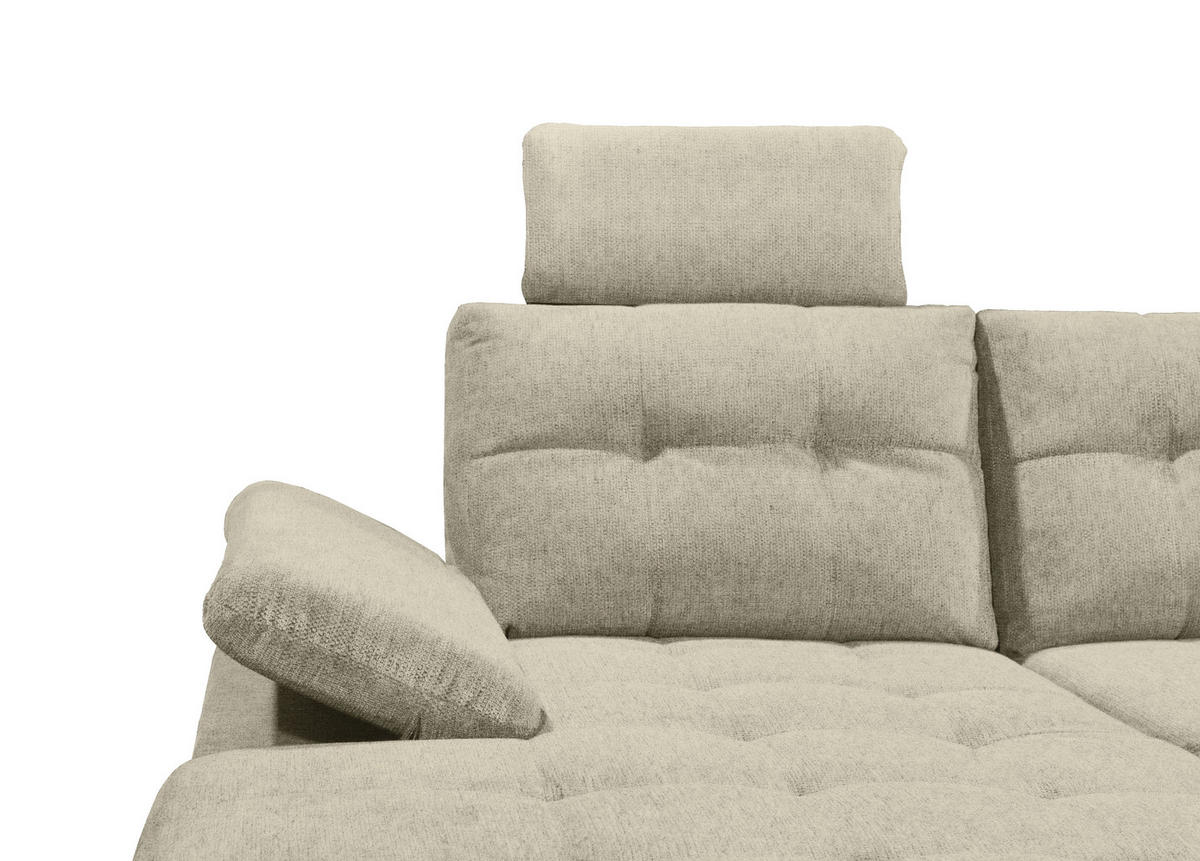 WOHNLANDSCHAFT in Webstoff Beige  - Beige/Schwarz, Konventionell, Kunststoff/Textil (170/324/218cm) - MID.YOU