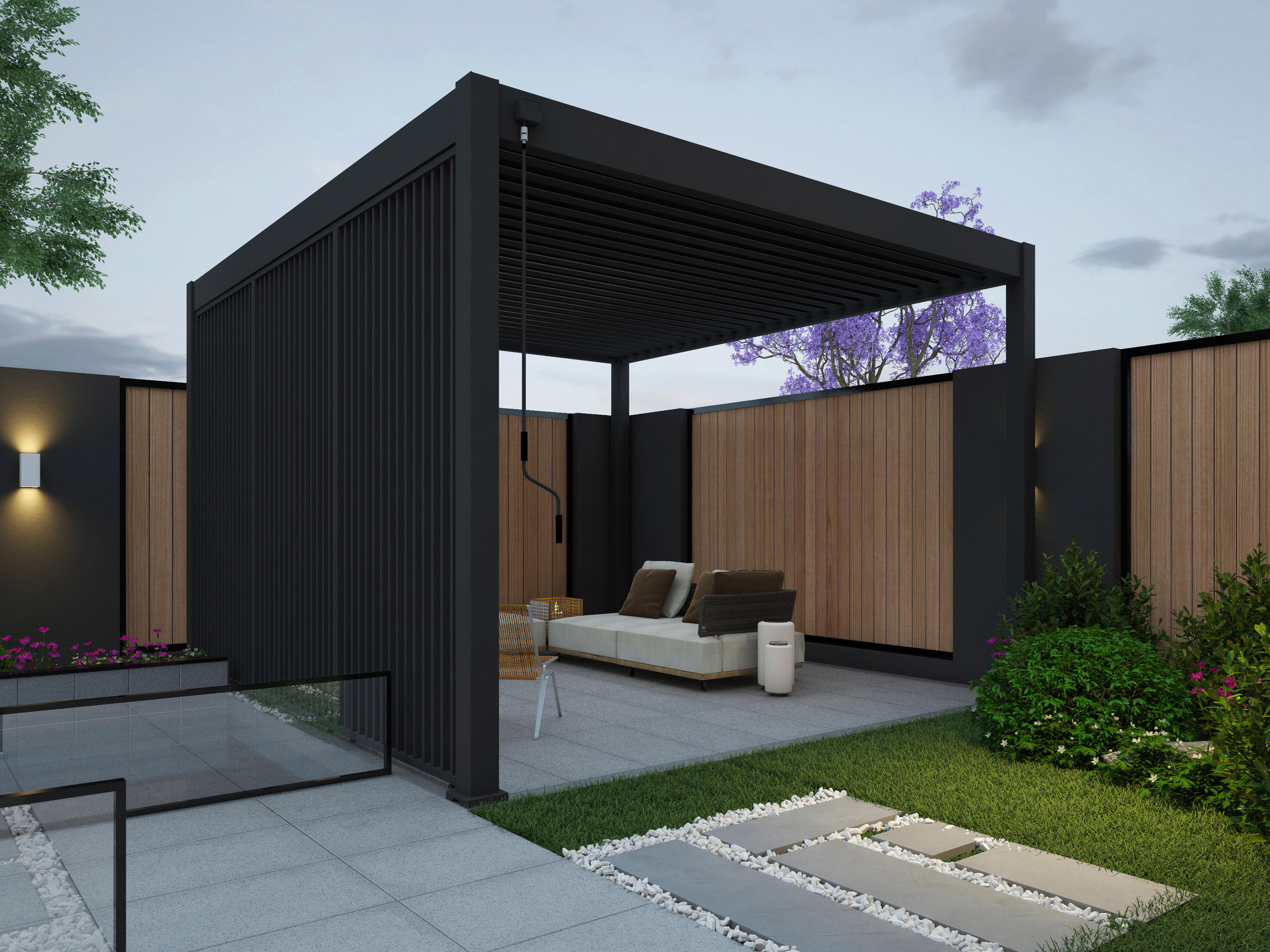 PERGOLA-SEITENTEIL - Anthrazit, Basics, Metall (123/235/10cm) - Gardenson