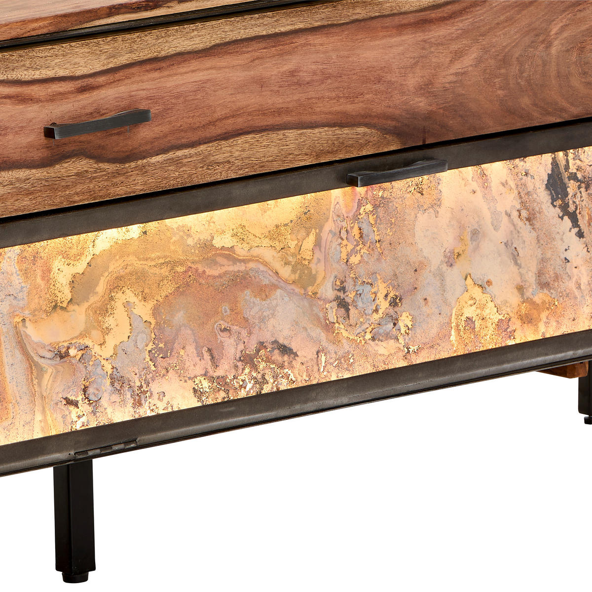 LOWBOARD  in 175/60/40 cm  - Sheeshamfarben/Grau, KONVENTIONELL, Holz/Stein (175/60/40cm) - Livetastic