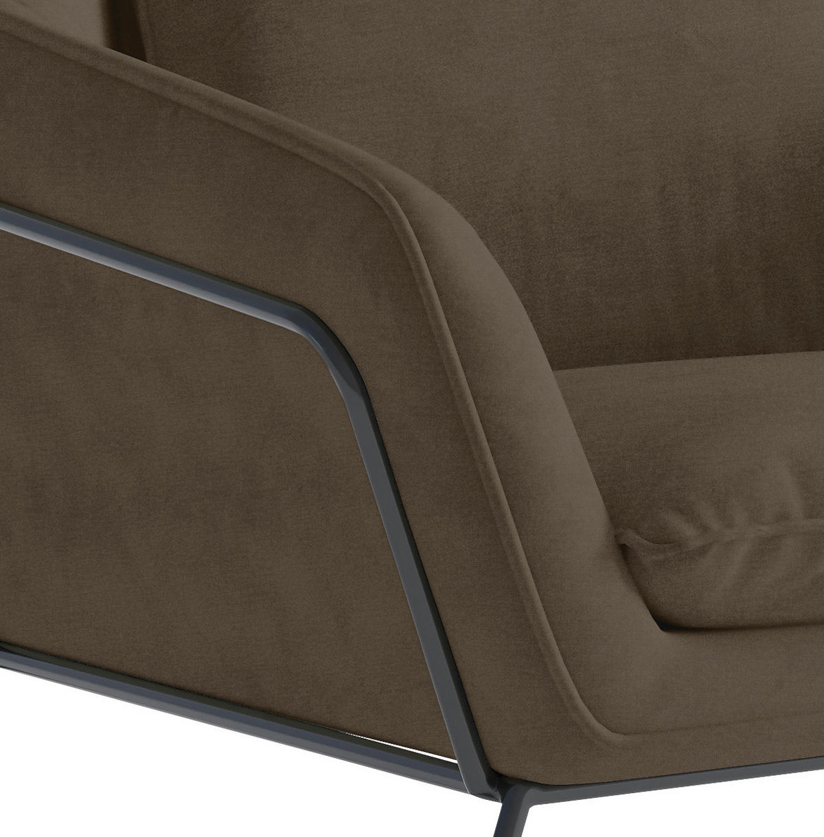 SESSEL in Flachgewebe Braun  - Schwarz/Braun, Design, Textil/Metall (78/85/85cm) - Livetastic