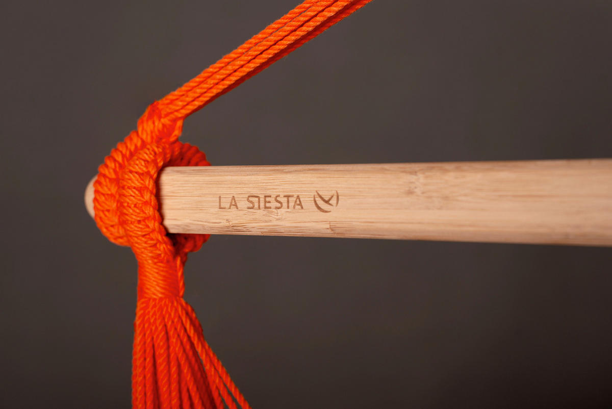 HÄNGESESSEL comfort outdoor 110/160/180 cm  - Gelb/Rot, LIFESTYLE, Holz/Textil (110/160/180cm) - La Siesta