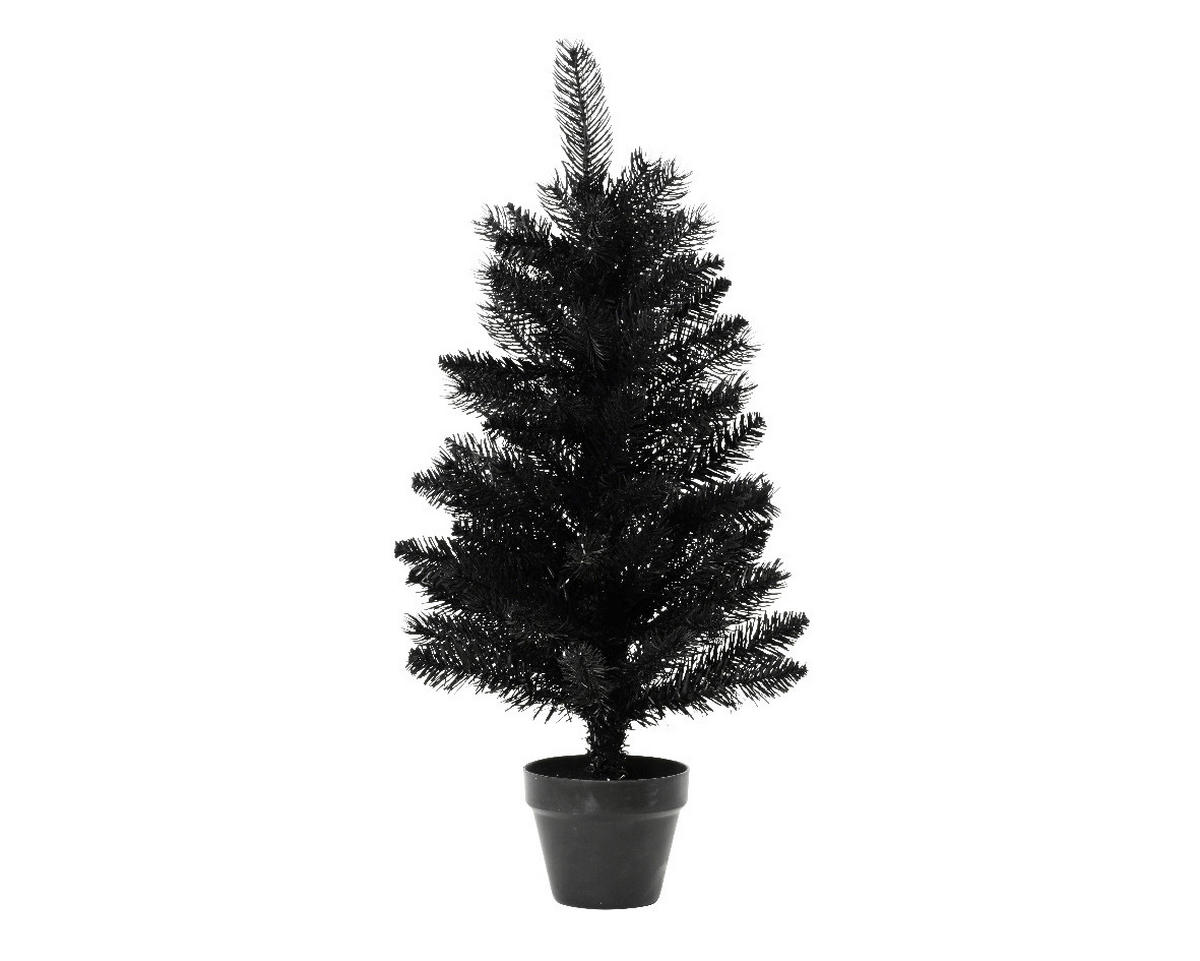 DEKOBAUM  - Schwarz, KONVENTIONELL, Kunststoff (35,00/35,00/60,00cm) - X-Mas