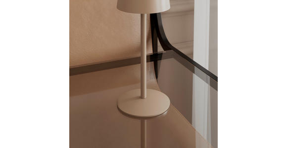 AKKU-TISCHLEUCHTE 9/22 cm  - Beige, Basics, Metall (9/22cm) - Novel