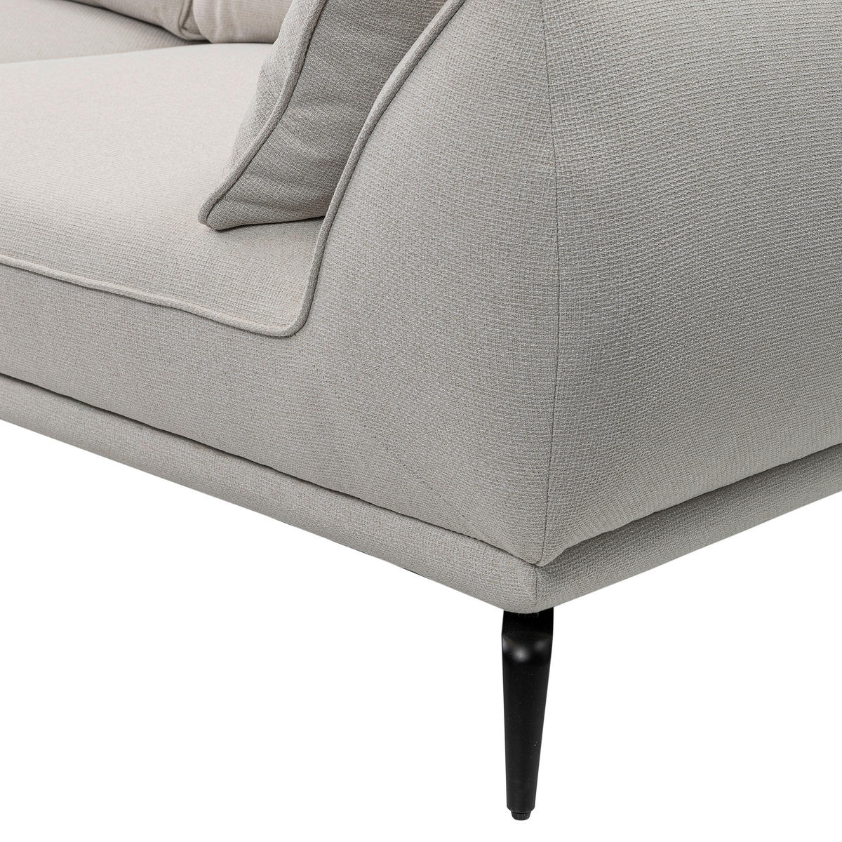3-SITZER-SOFA in Webstoff Creme  - Creme/Schwarz, Modern, Textil/Metall (249/86/118cm) - MID.YOU